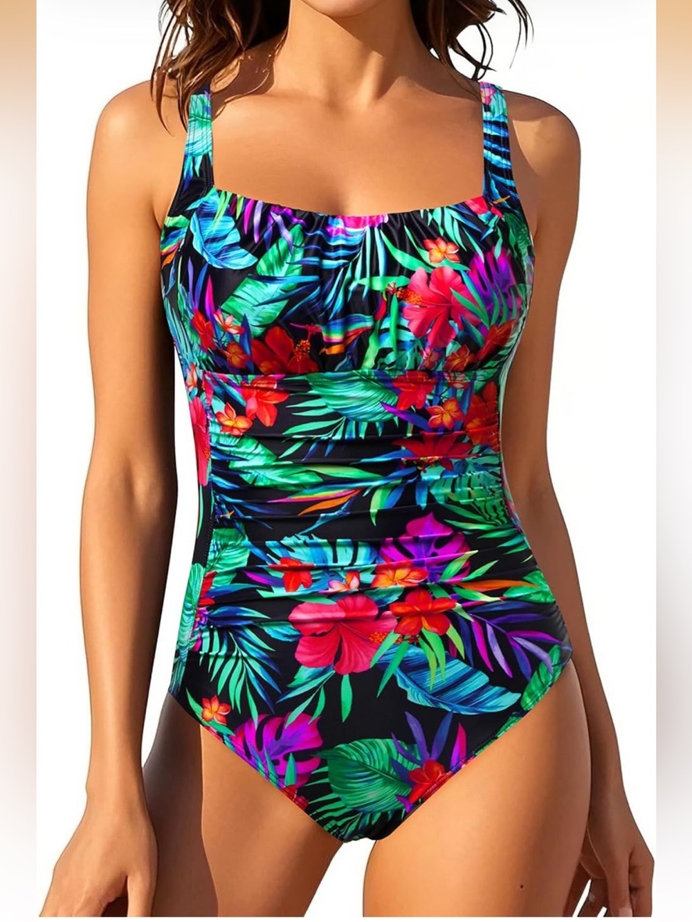 Aqua Eve One Piece Bathing Suit  Tummy Control  Slimming Vintage. 2154/6-1